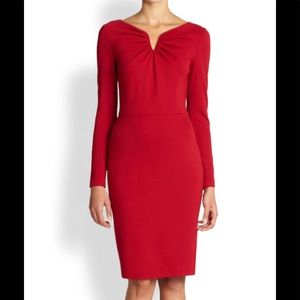 ESCADA Red Fitted Knee Length Dress